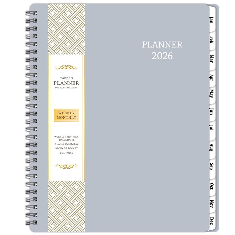 BooQool 2026 Planner - Calendar Planner 2026, 8"" x 10"", Jan. 2026 - Dec. 2026, 2026 Planner Weekly and Monthly with Flexible PP Cover, To-Do List, 12 Monthly Tabs - Image 1
